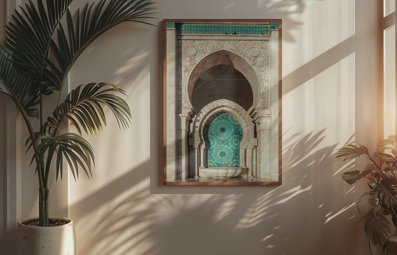 Islamischer Poster & Wandkunst mit der Tor Hassan II Moschee